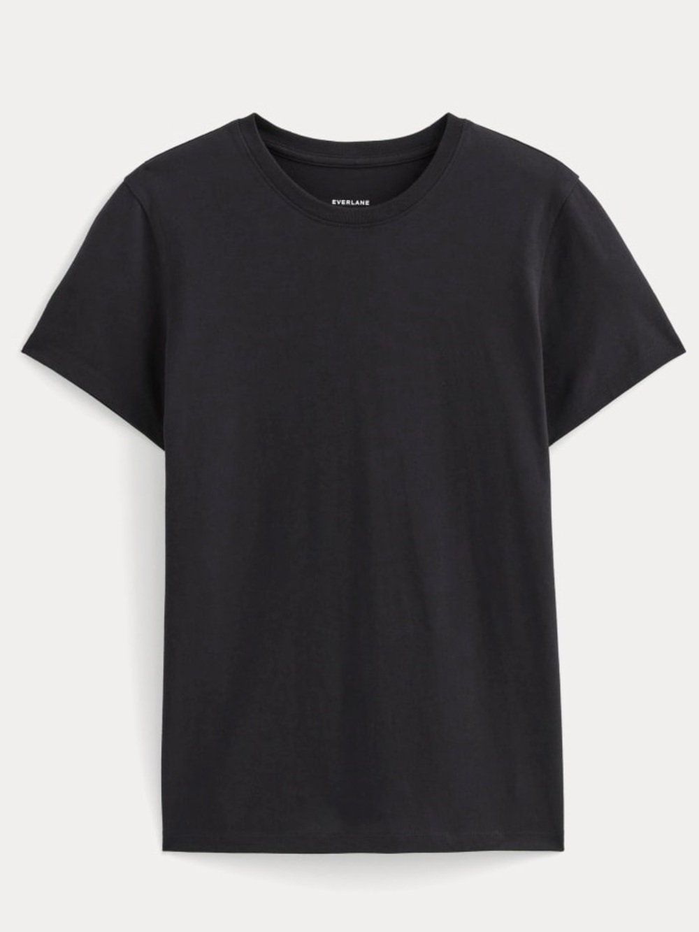 Everlane Organic Cotton Box Cut Crew Neck Tee Black True Black Medium